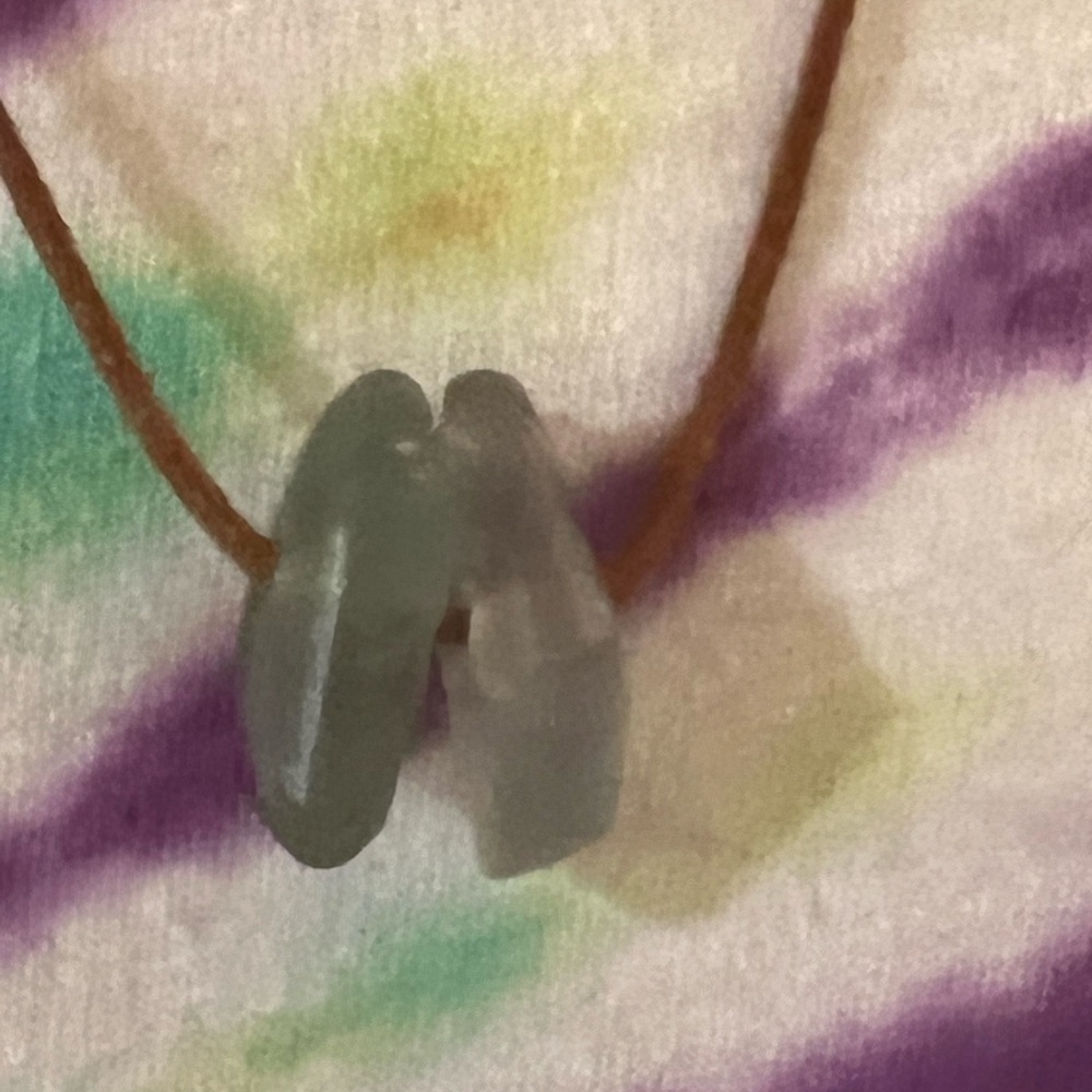 Double Fleurite on Leather Necklace